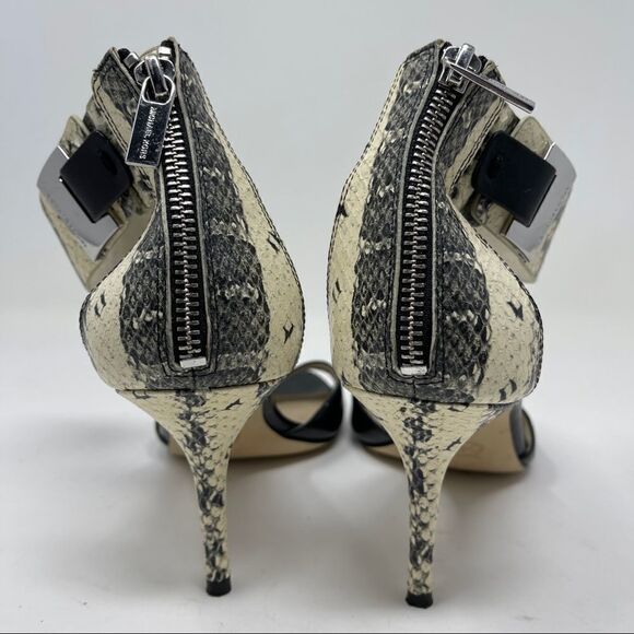 MK Michael Kors Guiliana Open Toe Snake Ankle Strap High Heels Shoe Women's 10 - Picture 6 of 9